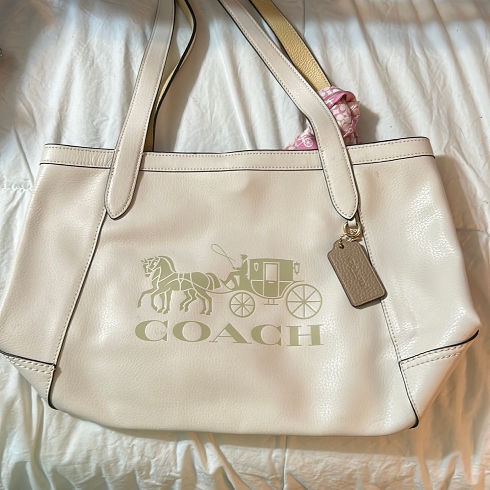 Coach tote with coach scarf NWT